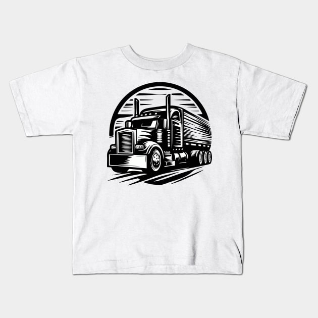 trucker Kids T-Shirt by artoriaa